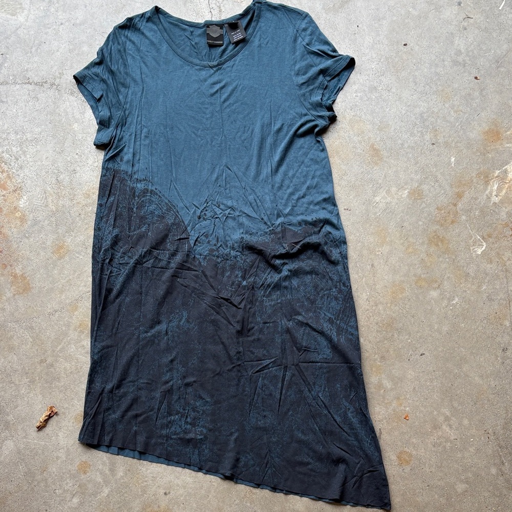 Harley Davidson asymmetrical Casual Black T-Shirt Dress size S